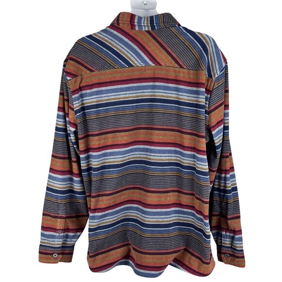 Eddie Bauer Mens XL Striped Long Sleeve Button Up Soft Flannel Shacket Western - Picture 10 of 16